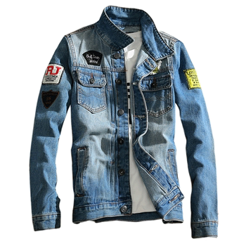 Denim jacket slim fit men's casual handsome jacket
