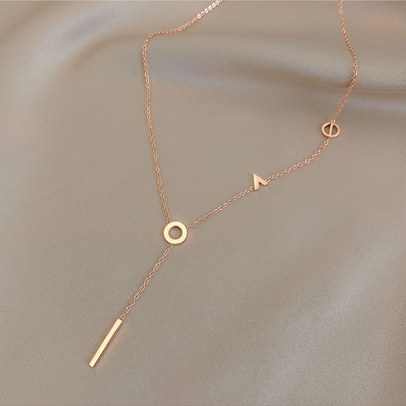 Shanghai Warehouse Spot Ottles Withdrawal Cabinet Clear Cabin 18K Gold Necklace Lock Bone Chain Outlets Women Accessories Olaidian