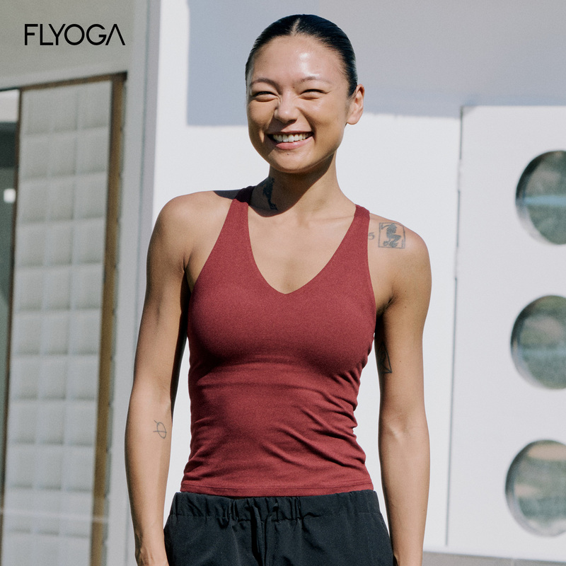Flyoga Feilan Yoga Wear Integrated Fixed Cup Fitness Pilates Running Underwear Sports Vest Top for Women
