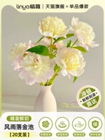 【★Покупка 25%★Основное изображение】⭐Готовый запас для быстрой доставки⭐Двухлепестковый пион, перо феникса и золотой пруд, 20 шт.【Свежесрезанные цветы в твердом переплете класса А+】