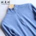 Cashmere Miki áo len cashmere nguyên chất nam nửa khóa kéo cao cổ áo thun áo len dày kinh doanh bình thường chạm đáy áo len - Áo len Cashmere áo thun nam Áo len Cashmere