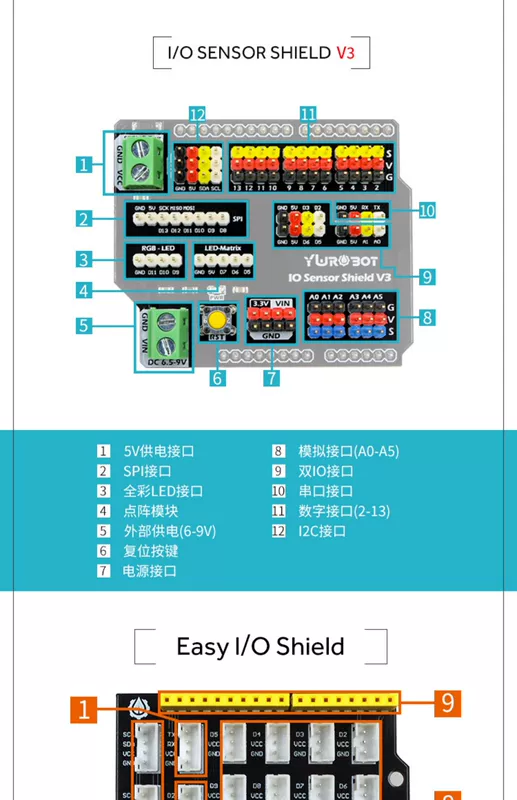 YwRobot cho Arduino bảng mở rộng IO cảm biến cho arduino uno r3