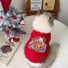 Pet Cat New Year Clothes Autumn and Winter British Shorthair Blue Cat Kitten Red New Year Outfit Festive Warm Sweatshirt Anti-Shedding