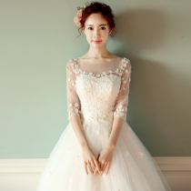 Light wedding dress 2018 new bride wedding Korean style shoulder line Princess dreamy simple land girl