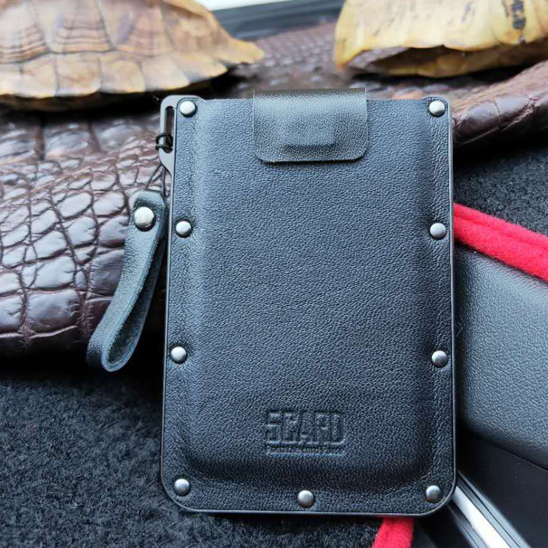 5CARD portable high-grade cowhide card bag Men's ultra-thin compact portable business card holder anti-theft brush financial card cover