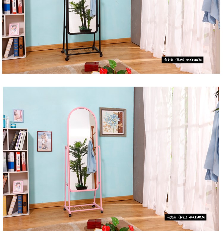 Tầng đứng hộ gia đình có thể tháo rời vành đai với bánh xe gương chiều dài gương lớn gương siêu mỏng treo tường - Gương gương gỗ treo tường