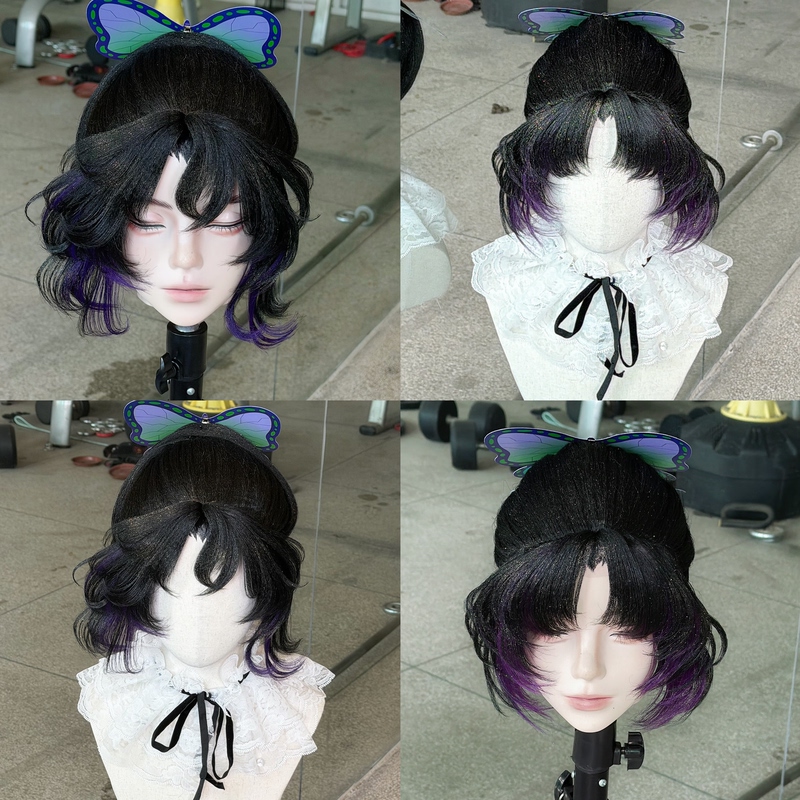 [Styling Wig] Demon Slayer: Kimetsu No Yaiba Butterfly Shinobu Wig Style Butterfly Shinobu Cosplay Wig Butterfly Shinobu Wind-Blown Look