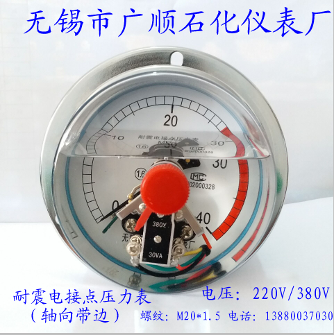 Wuxi Municipal Guangshun Petrochemical meter plant YNXC100ZT anti-shock electric junction pressure meter M20 * 1 5 thread
