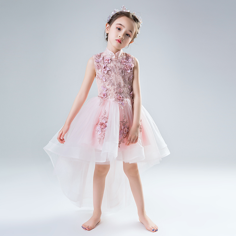 Ít cô gái công chúa hiệu suất váy cô gái dương cầm chiếc váy trẻ em chủ của chiếc váy cưới trẻ em hoa của buổi tối ăn mặc poncho vô lể mùa hè.