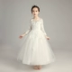 Cô gái dài tay Sinh nhật công chúa Váy hoa Cô dâu Váy cưới Tutu Trẻ em ăn mặc nhỏ chủ trang phục Piano - Váy trẻ em