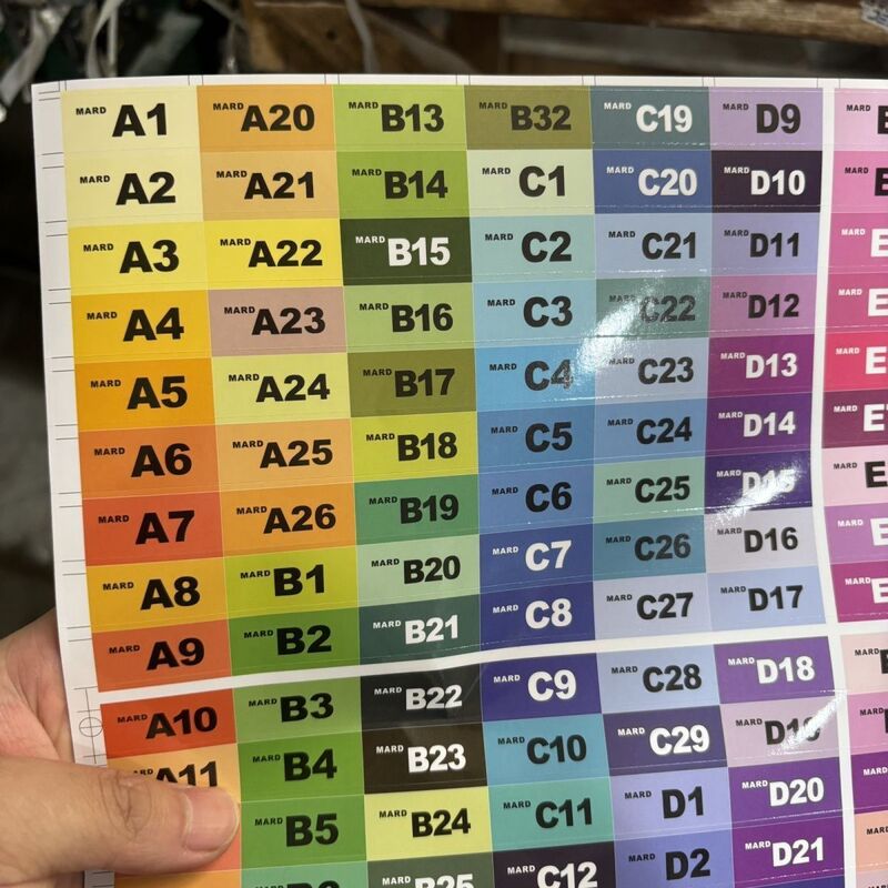 Pinduoduo 221 Color Card Stickers Mard Small Dance Four-Leaf Clover Universal Plastic Stickers 72 Colors 144 Colors