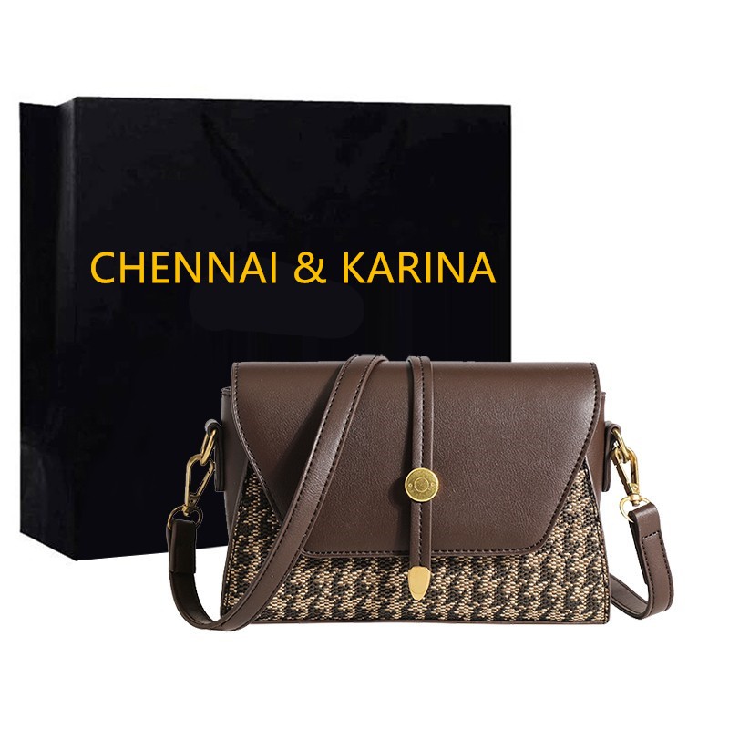 Новая маленькая сумка-мессенджер в стиле ретро ck2-1 в Гонконге, модная сумка-мессенджер через плечо в клетку, высококачественная легкая роскошная универсальная женская сумка в тренде