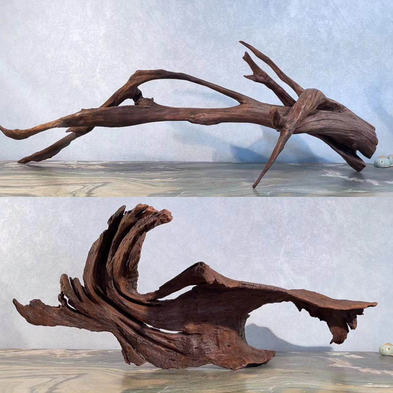 紫柚木精品40-60cm天然鱼缸造景沉木大号树桩晒龟台水族箱装饰木:打造你的梦幻水下森林秘境!-造景-淘宝百科网