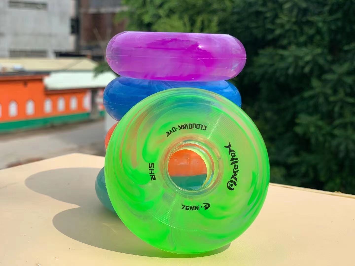 Dye wheel flat flower wheel cloud ink wheel roller skates skating rink roller skates high elastic 83A wear-resistant wheel competition special