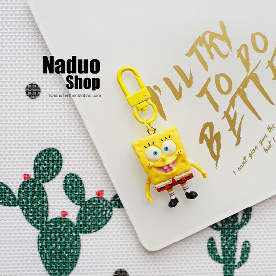 Special clearance buy two get one free SpongeBob SquarePants big star airpods pendant car keychain