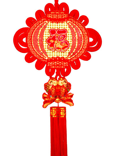 中国结墙上挂饰品新年福字挂件客厅过年室内大号对联元旦墙装饰品