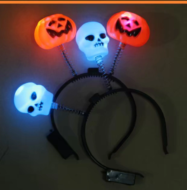 Lễ hội ma Halloween Trẻ em Đồ chơi KTV Thanh trang trí Đạo cụ Glowing Flash Pumpkin Head Hoop Light - Sản phẩm Đảng / Magic / Hiệu suất