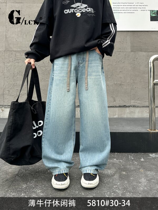 2026 Green Trendy Kids 5810 Blue 6080 Casual Fashion Denim Long Pants for Teenagers and Older Children