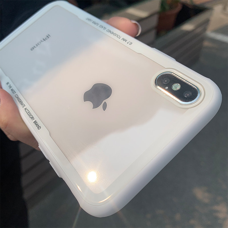 Apple xr phone protection shell iPhone Xs Max new wave card transparent glass housing iPhone XR silicone ultra slim full package anti-fall iponxs female personality soft