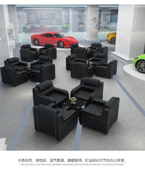 Thời trang sofa văn phòng 4S shop nội thất văn phòng đơn giản sofa bàn cà phê kết hợp phòng khách tiếp tân kinh doanh ba người - Nội thất văn phòng