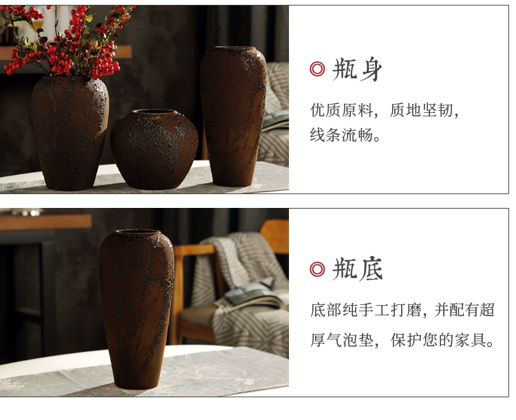 Jingdezhen Vase Clay Pot Pot Pot Retro Vintage Hoa cũ Trang trí trang trí Trang trí thủy canh Pot đất nung Pot - Vase / Bồn hoa & Kệ