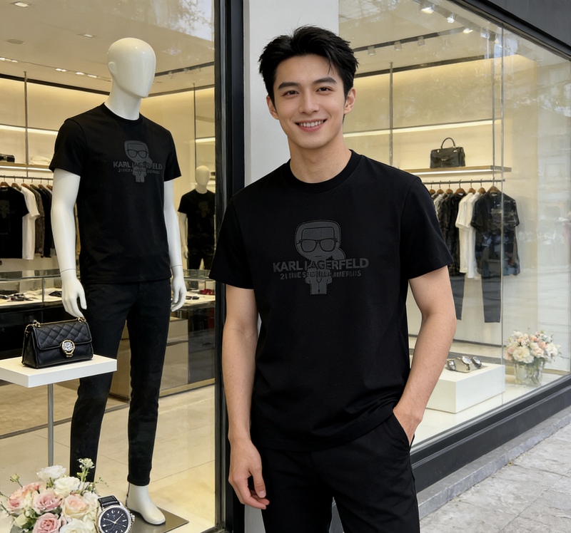 Authentic Karl Lagerfeld 26 Summer Men's Comfortable, Height-Enhancing, Stylish T-Shirt