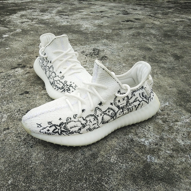 [USD 209.88] Hand DRAWN CUSTOM 350 V2 YEZZY KAWS Japanese cartoon ANIME