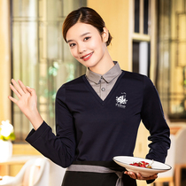 Restaurant Autumn Winter Workwear Long Sleeves Men & Women Blouses Hotel Canteen Snack Bar Staff Tooling Custom Print Character Logo