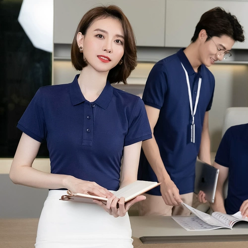 Хлопковая летняя тонкая футболка polo для работы, делается под заказ, с печатью вашего логотипа, короткий рукав, рабочая одежда