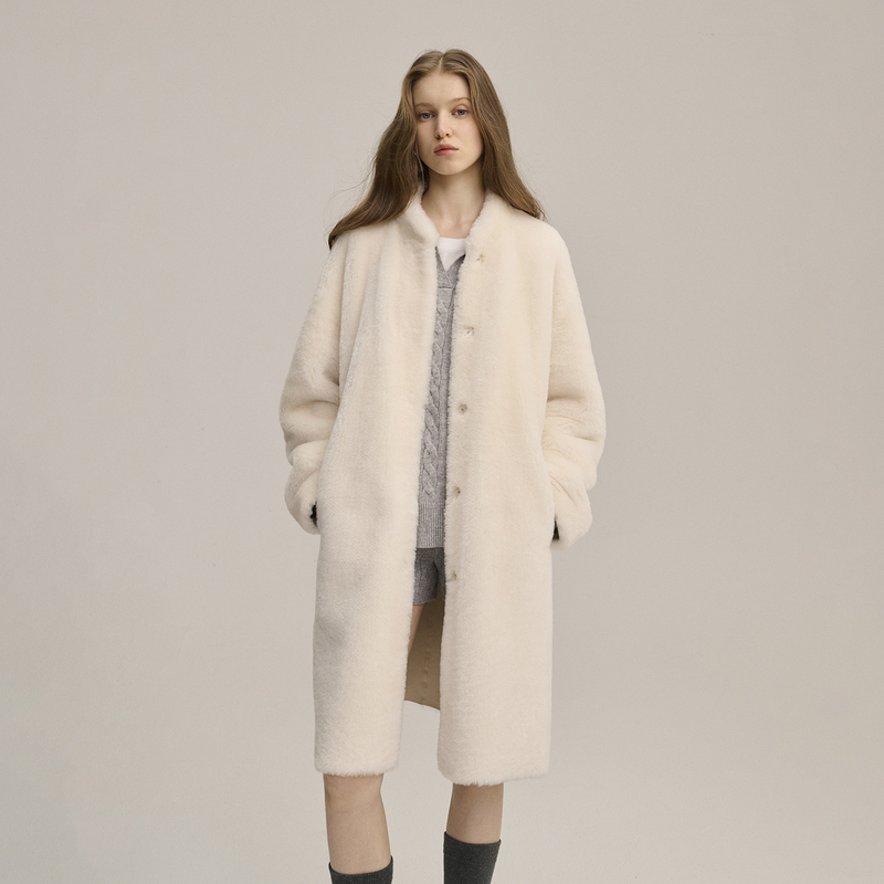 South Africa Imported Romane Merino Sheepskin All-In-One Genuine Fur Warm Outwear for Women Long Style 2025 New Coat