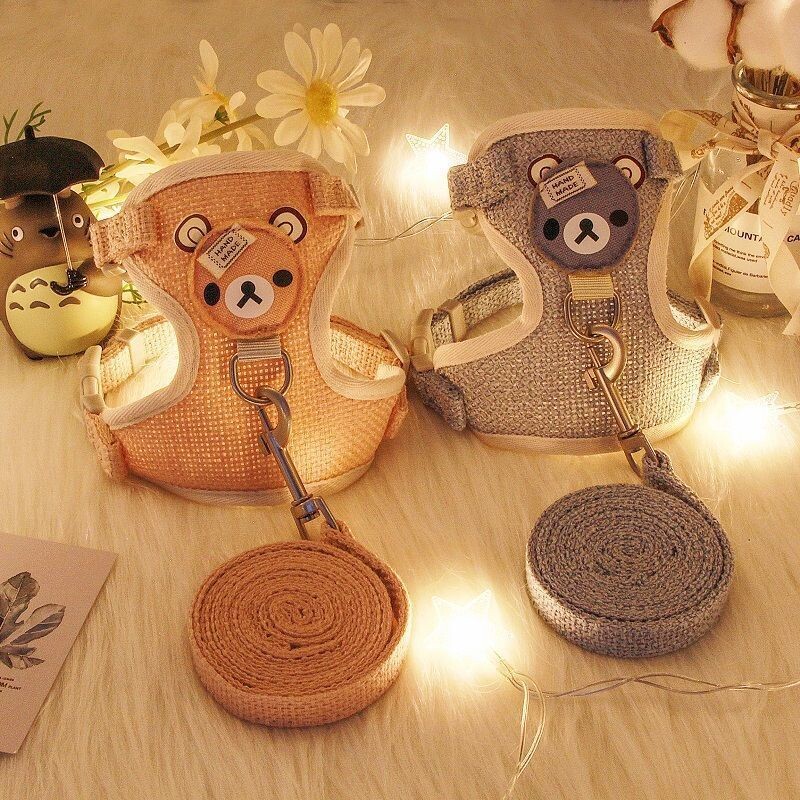 Dog and cat leash anti-breakaway walking cat rope cat chain vest style dog leash small dog kitten pet supplies