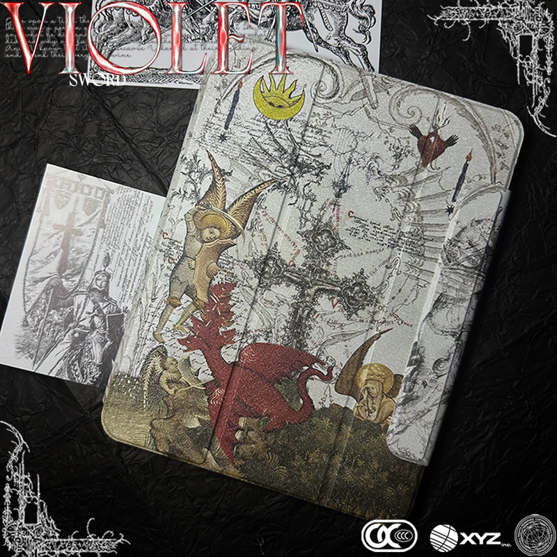 Scorched Earth Covenant Violet Patchwork Original Design iPad Magnetic Tablet Case Suitable for Apple iPad Pro202410.9-Inch12.9-Inch 13inch