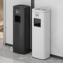 Hotel lobby stainless steel vertical elevator entrance trash can commercial with ashtray corridor aisle smoking smoke extinguishing column
