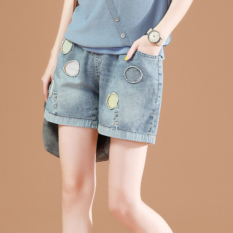 Mi Amaschmann Casual Breaking Hole Cowboy Shorts Women Loose 2022 New Summer Korean Version Hot Pants Kharen Pants