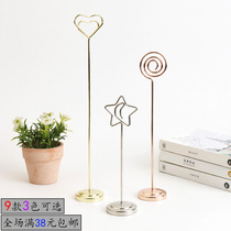 Seat Card Wedding Desk Card Plated Metal Stainless table Number of seats Table Seats Clip for clip Clip Photo Clip