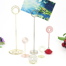 Creative Desktop Metal Pendulum Holder Piece Circle Poo-nip clip Nip Photo Clip Seat Desk Number Clip Flowers Card Holder