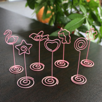 Teen Hearts Wins desktop Small swing pieces Japanese Pink Metal Poo clip Nip Clamps Cartoon Message Clip Photo Clip