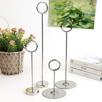 Creative Disc Cylindrical Stainless Steel Round Table Plate Number Plate Number Plate Price Tag Seat Clip Left message clips