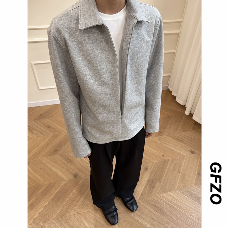 2026 Spring Lapel Fake Two-Piece Zipper Jacket Long Sleeve Sweatshirt Men's American Casual Sports Style Polo Shirt 2026 Spring Lapel Fake Two-Piece Zipper Jacket Long Sleeve Sweatshirt Men's American Casual Sports Style Polo Shirt