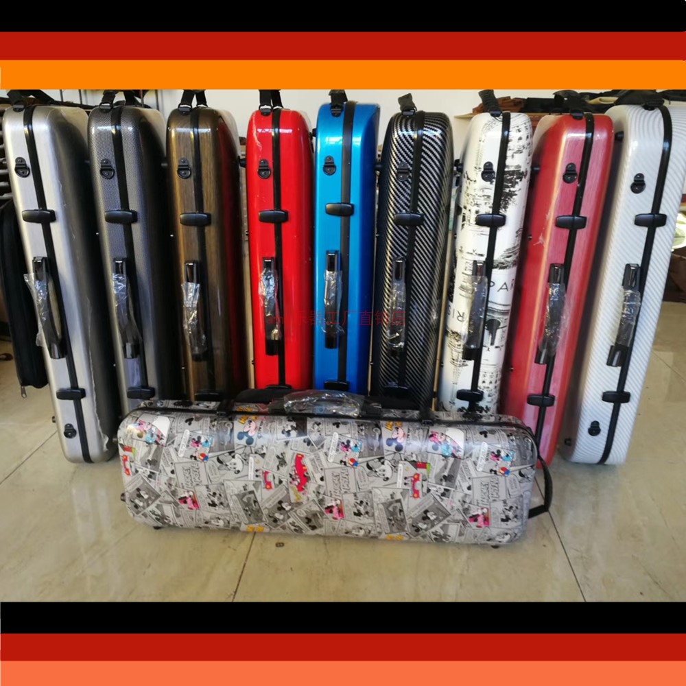 Manufacturer direct carbon fiber violin case 4 4 4 3 4 double shoulder back waterproof wear resistant square box special price