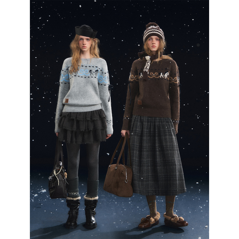 Somesowe Fun Spinning Pony Jacquard Sweater