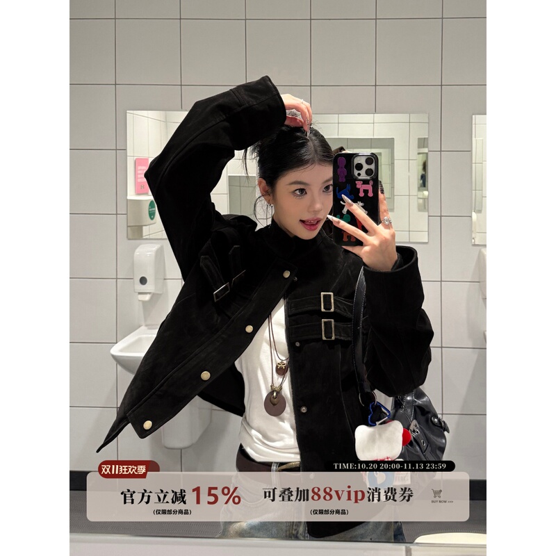 Koiisle American-Style Cleanfit Splicing Design Faux Suede High-End Jacket for Men and Women, Short and Wide Early Autumn Coat Koiisle American-Style Cleanfit Splicing Design Faux Suede High-End Jacket for Men and Women, Short and Wide Early Autumn Coat