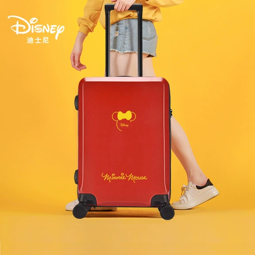 Дисней, красный брендовый чемодан, универсальная коробка на колесиках, популярно в интернете, 24 дюймов