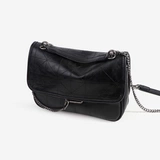 Демисезонная сумка через плечо, модная черная сумка на одно плечо, 2020, на цепочке