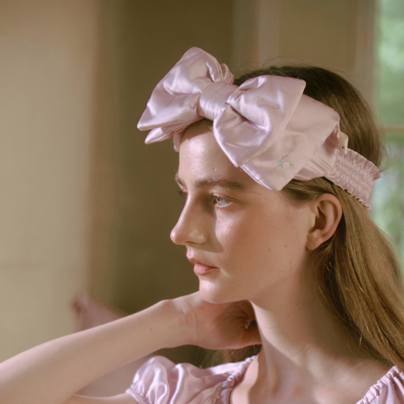 Bow Headband, French Style, Elegant and Cute, 100% Mulberry Silk Headband