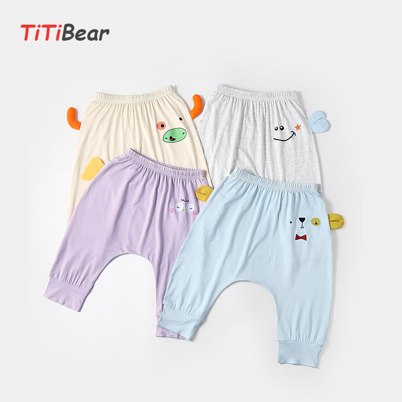 Uucan] Baby big PP pants Summer slim fit baby male and female summer fit children anti-mosquito pants cartoon light cage pants