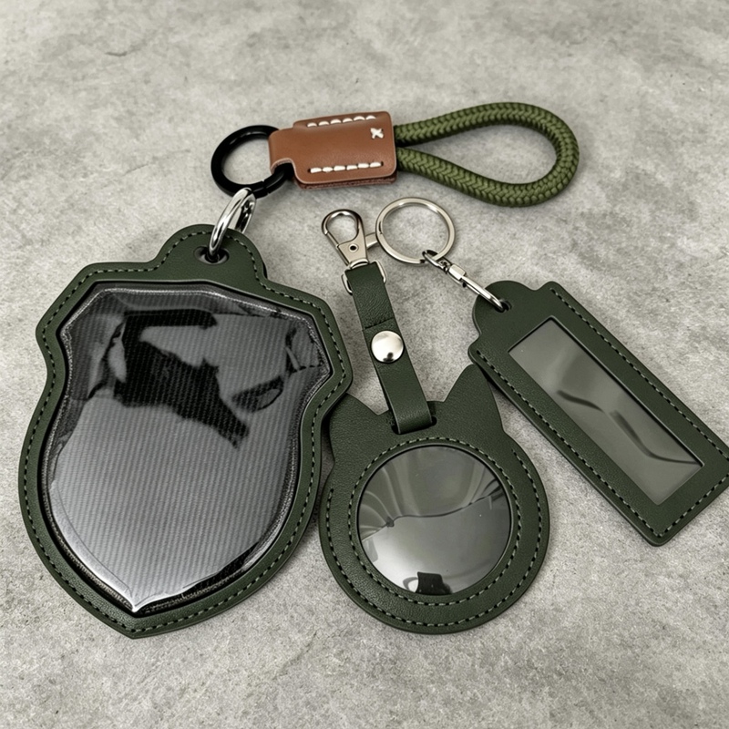 Exclusive Name Tag Transparent Keychain Protective Cover Pu Keychain Military Brother Gift for Girlfriend Military Pendant Gift
