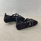 Женские балетки на плоской подошве с сеткой, лето 2024, новый стиль, нишевый темперамент, модная легкая универсальная дышащая обувь