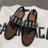 Металлическая сетчатая обувь, летние комфортные танцующие туфли, европейский стиль