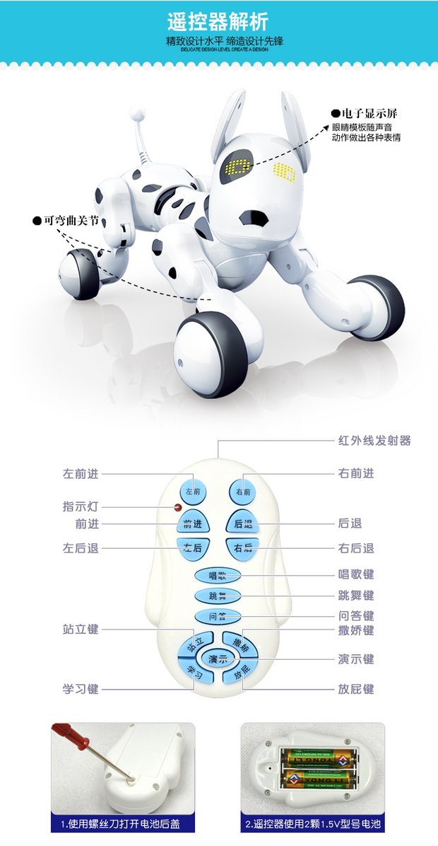 Điều khiển từ xa động cơ điện chó thông minh chó Wang Xing câu đố âm nhạc nhảy bò giáo dục sớm robot và đồ chơi bé gái đồ chơi cho bé